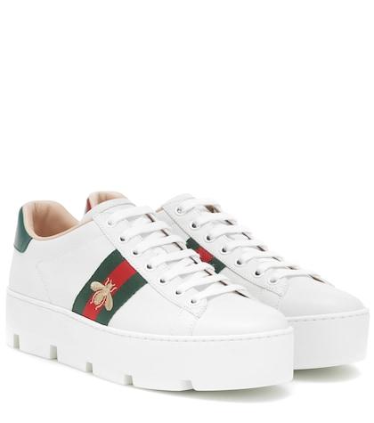 Gianvito Rossi Ace Platform Leather Sneakers