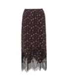 Mcq Alexander Mcqueen Printed Silk Skirt With Lace