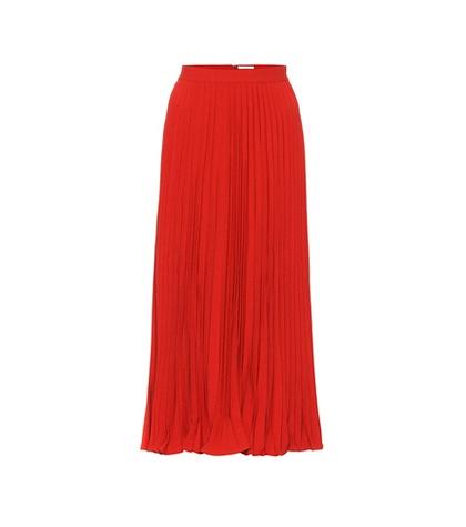 Alexander Mcqueen Crêpe Pleated Midi Skirt