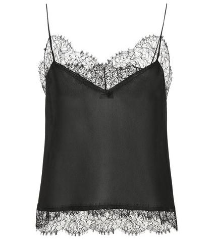 Saint Laurent Lace-trimmed Silk Camisole