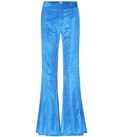 Rosie Assoulin Pleated Flare Corduroy Pants
