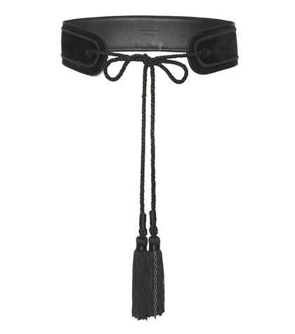 Alexander Mcqueen Ballets Russes Velvet And Leather Belt
