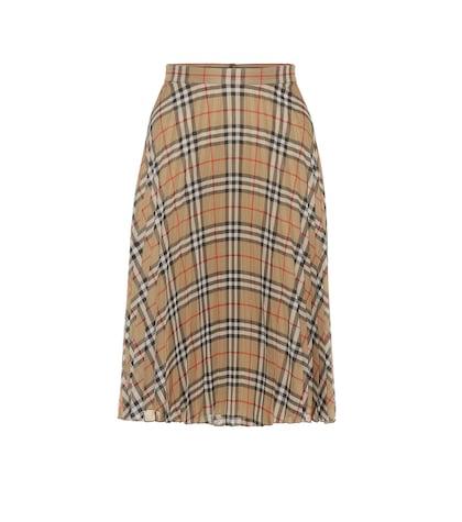Burberry Check Pleated Skirt