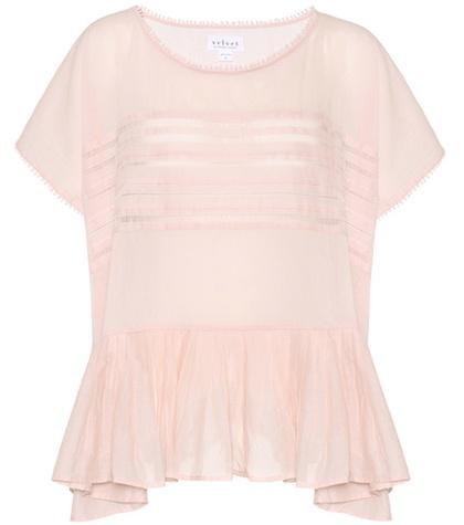 Velvet Madi Summer Cotton Voile Pleated Dolman Top