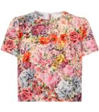 Valentino Floral-print Silk And Wool Top