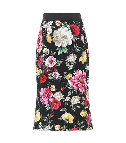 Roger Vivier Floral-printed Midi Skirt