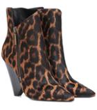 Saint Laurent Niki Wedge Calf Hair Ankle Boots