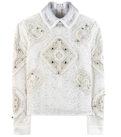 Tod's Tundra Embellished Crochet Lace Top