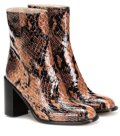 Nike Mars Snake-effect Leather Ankle Boots