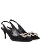 Nanushka Flower Strass Suede Pumps