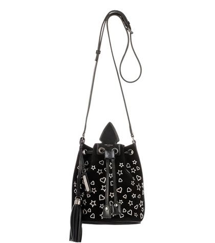 Saint Laurent Anja Suede Embellished Bucket Bag