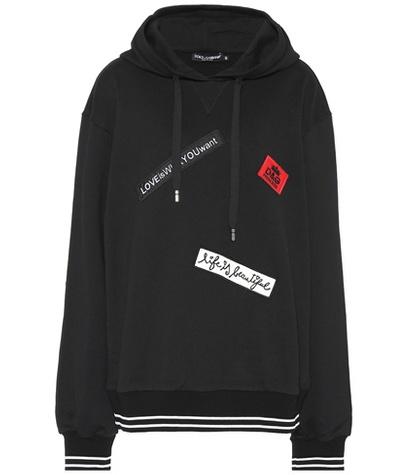 Dolce & Gabbana Appliquéd Cotton Hoodie
