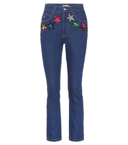 Alexander Mcqueen Attico Sequinned High-waisted Jeans
