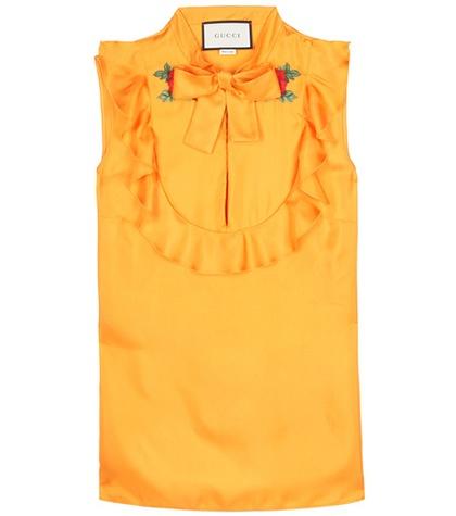 Gucci Embroidered Silk Blouse