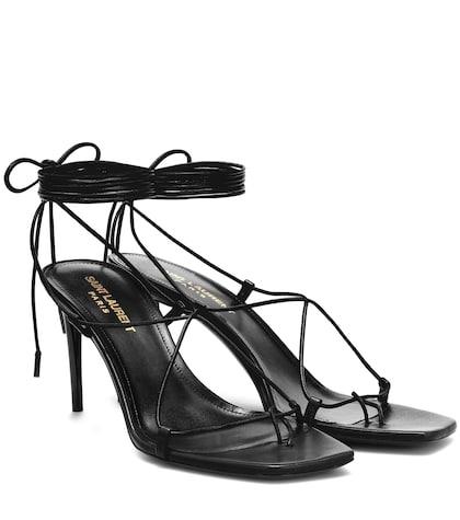 Saint Laurent Paris 75 Leather Sandals