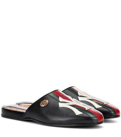 Vetements Ny Yankees Leather Slippers