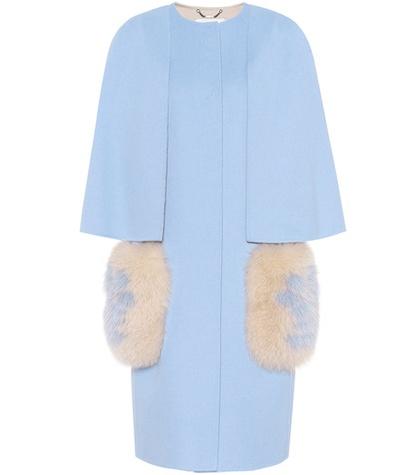 Fendi Fur-trimmed Virgin Wool Coat