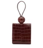 By Far Ball Croc-effect Leather Clutch