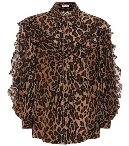 Miu Miu Leopard-printed Silk Shirt