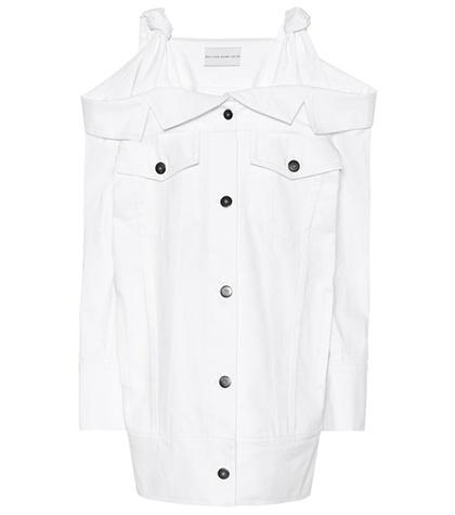Matthew Adams Dolan Off-the-shoulder Denim Dress