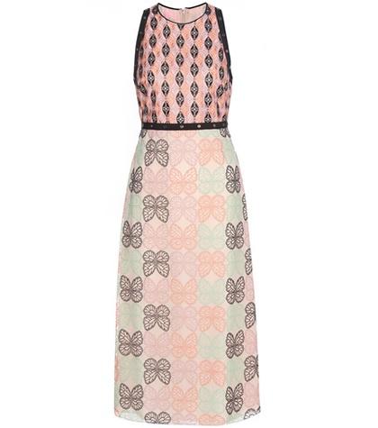 Giamba Embroidered Midi Dress