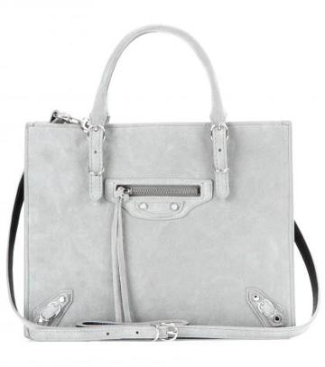 Balenciaga Mini Papier A4 Zip-around Suede Shoulder Bag