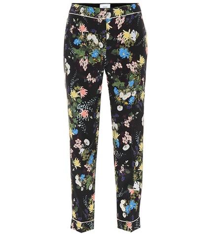 Erdem Ginnie Floral-printed Silk Pants