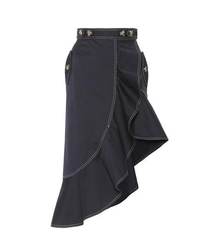 Le Specs Flounced Asymmetrical Canvas Skirt