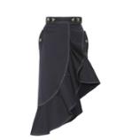Le Specs Flounced Asymmetrical Canvas Skirt