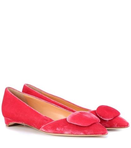 Rupert Sanderson Aga Velvet Ballerinas