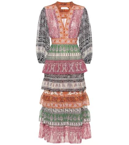 Zimmermann Amari Cotton And Silk Midi Dress