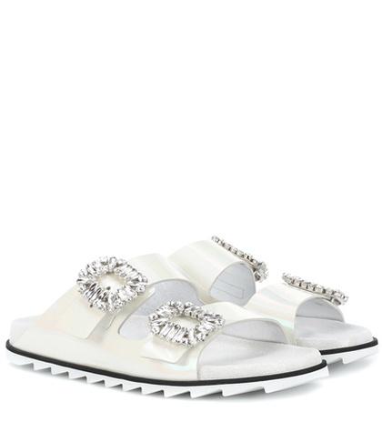 Roger Vivier Slidy Viv Patent Leather Slides