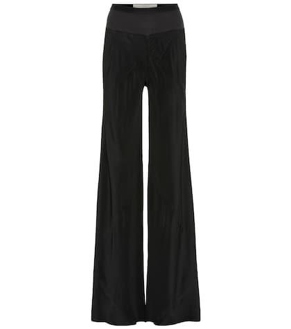 Rick Owens Bias Silk-blend Wide-leg Pants