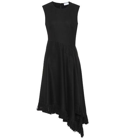 Salvatore Ferragamo Fringe-trimmed Cashmere Midi Dress