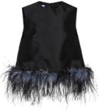 Prada Wool And Silk Feather-trimmed Top