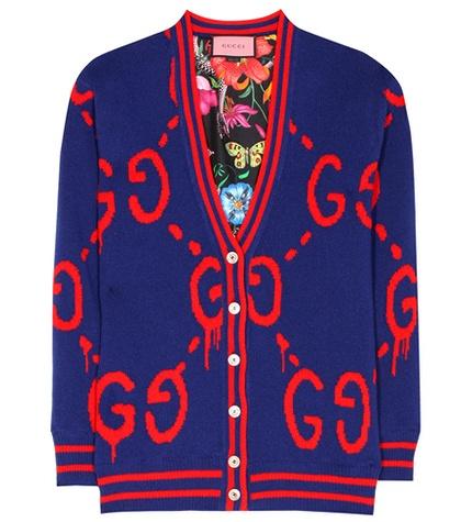 Gucci Guccighost Reversible Wool And Silk Cardigan