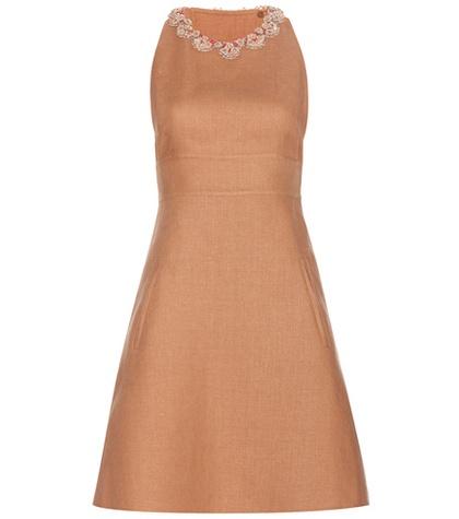 Valentino Embellished Linen Dress