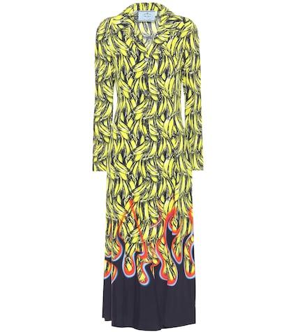 Prada Printed Twill Midi Dress