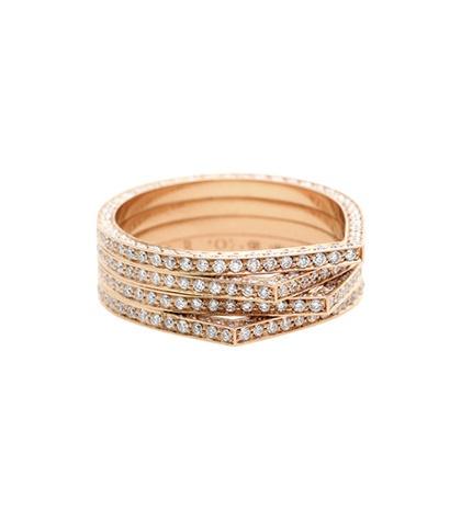 Repossi Antifer 18kt Rose Gold Ring With White Diamonds