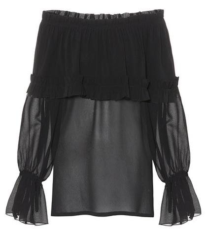 Calvin Klein 205w39nyc Silk Georgette Blouse