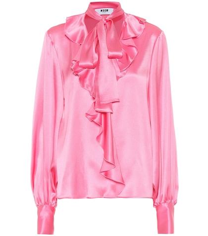 Msgm Silk-blend Satin Blouse