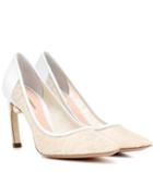 Nicholas Kirkwood Mira Pearl Lace And Leather Pumps