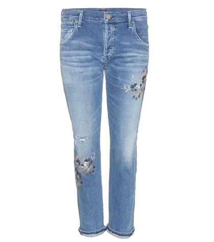 Citizens Of Humanity Emerson Slim Boyfriend Embroidered Jeans