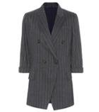 Brunello Cucinelli Linen And Wool Pinstripe Blazer