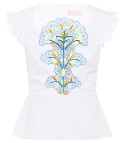 Peter Pilotto Lace-panelled Cotton Top
