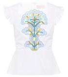 Peter Pilotto Lace-panelled Cotton Top
