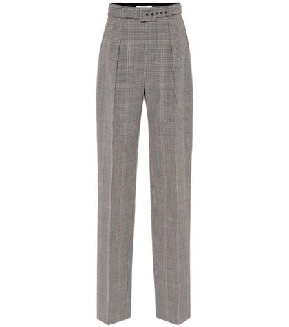Givenchy Belted Plaid Wool Pants