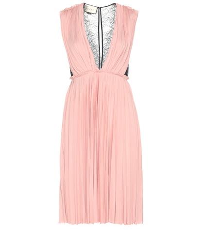 Gucci Lace-panelled Crêpe Dress