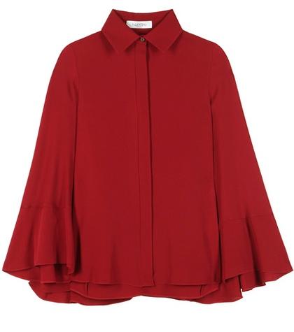 Valentino Silk Cape Blouse