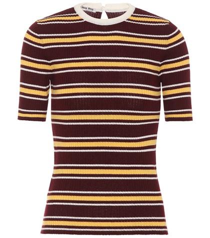Miu Miu Striped Wool Top